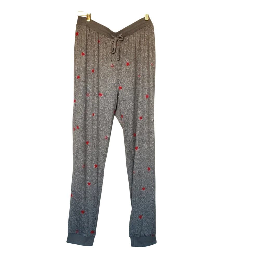 NWOT Sonoma Sleepwear Gray Red Heart Pajama Pants Women's Size XXL